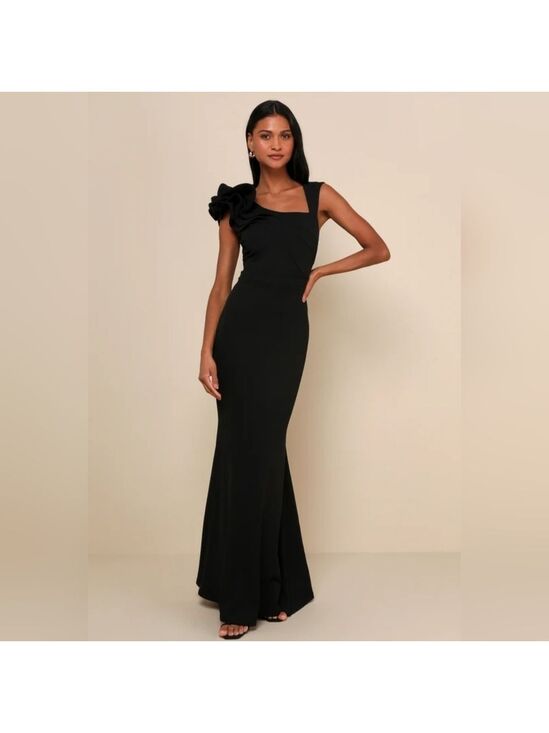 Lulus Dresses & Skirts - Lulus - Lucette Black Sleeveless Ruffled Mermaid Maxi Dress